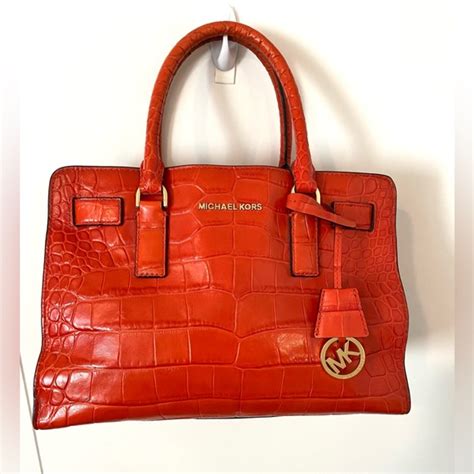 michael kors lg satchels dillon orange|Dillon leather satchel Michael Kors Orange in Leather .